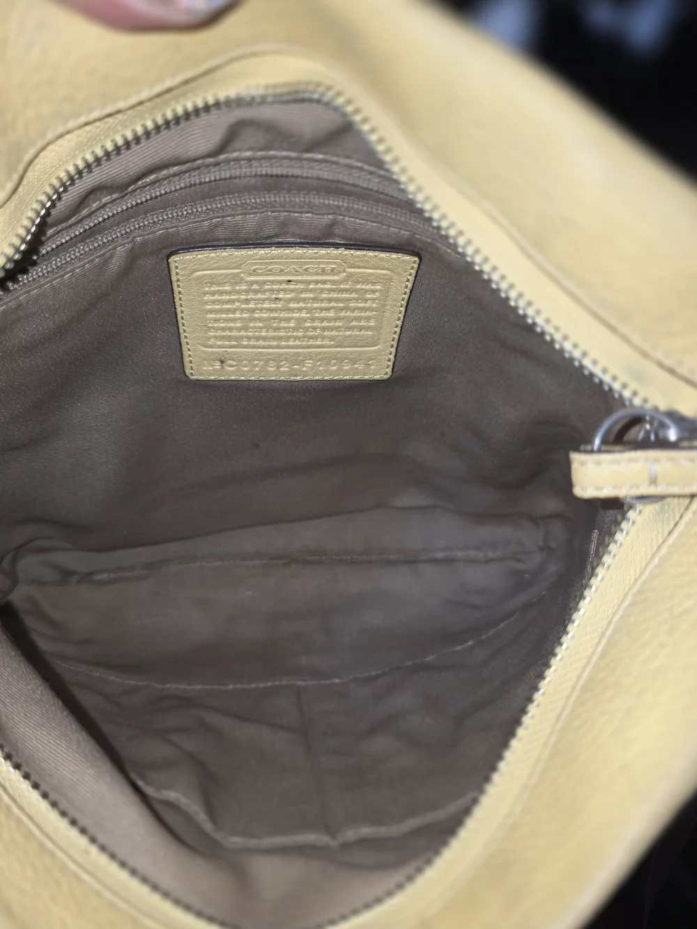 Coach Leather Crossbody Bag in Light Yellow
